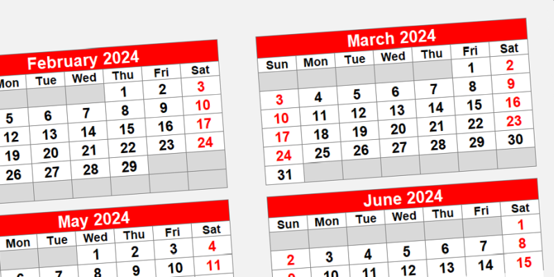 Perpetual 12 month rolling calendar in Excel